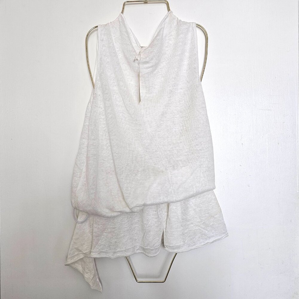 NWT!! Inhabit 100% Linen Asymmetrical Sleeveless Tunic Top Coverup Small White